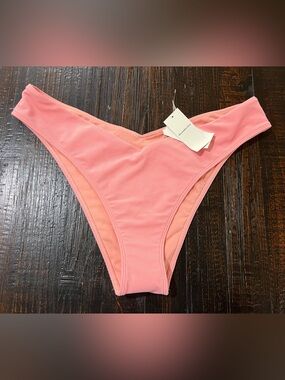 Abercrombie & Fitch Bikini Bottom XL Pink Ribbed High Leg NWT Swim